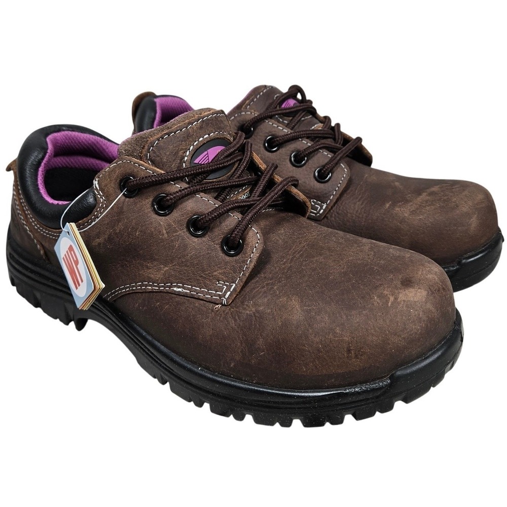 AVENGER Work Boots Women Brown‎ Leather Steel Toe EH Rated Safety Shoes 9.5 NWT